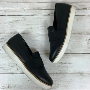 Via Spiga Tyson Black Leather Slip-On Sneaker